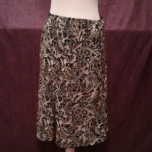 Black, Cream and Tan Paisley Skirt
